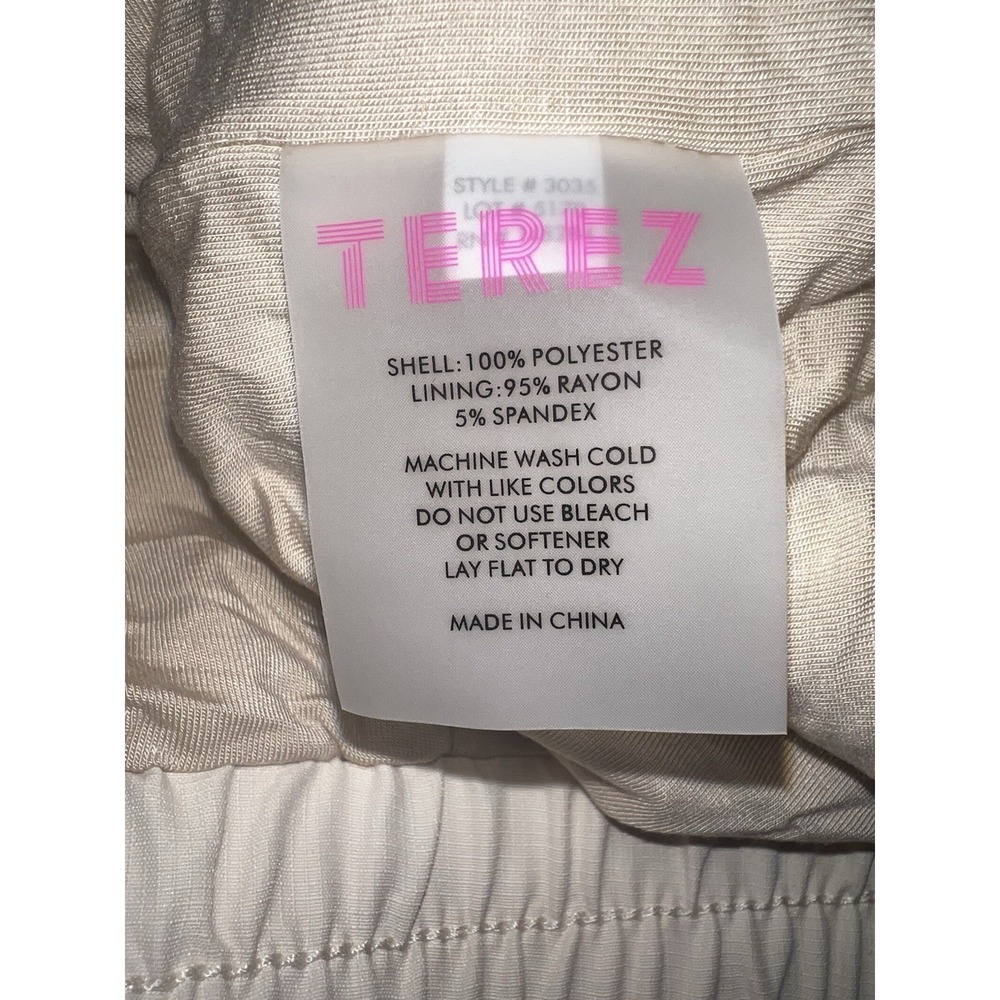 TEREZ Soul Cycle Women's Windbreaker  Jacket XS Beige Neon Yellow Reflective - Picture 7 of 7
